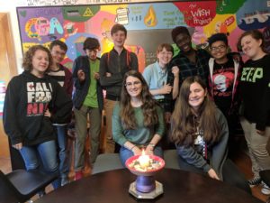 Youth opening our time capsule